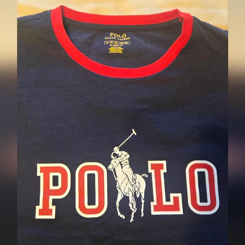 Polo by Ralph Lauren Navy and Red Short Sleeve Tee